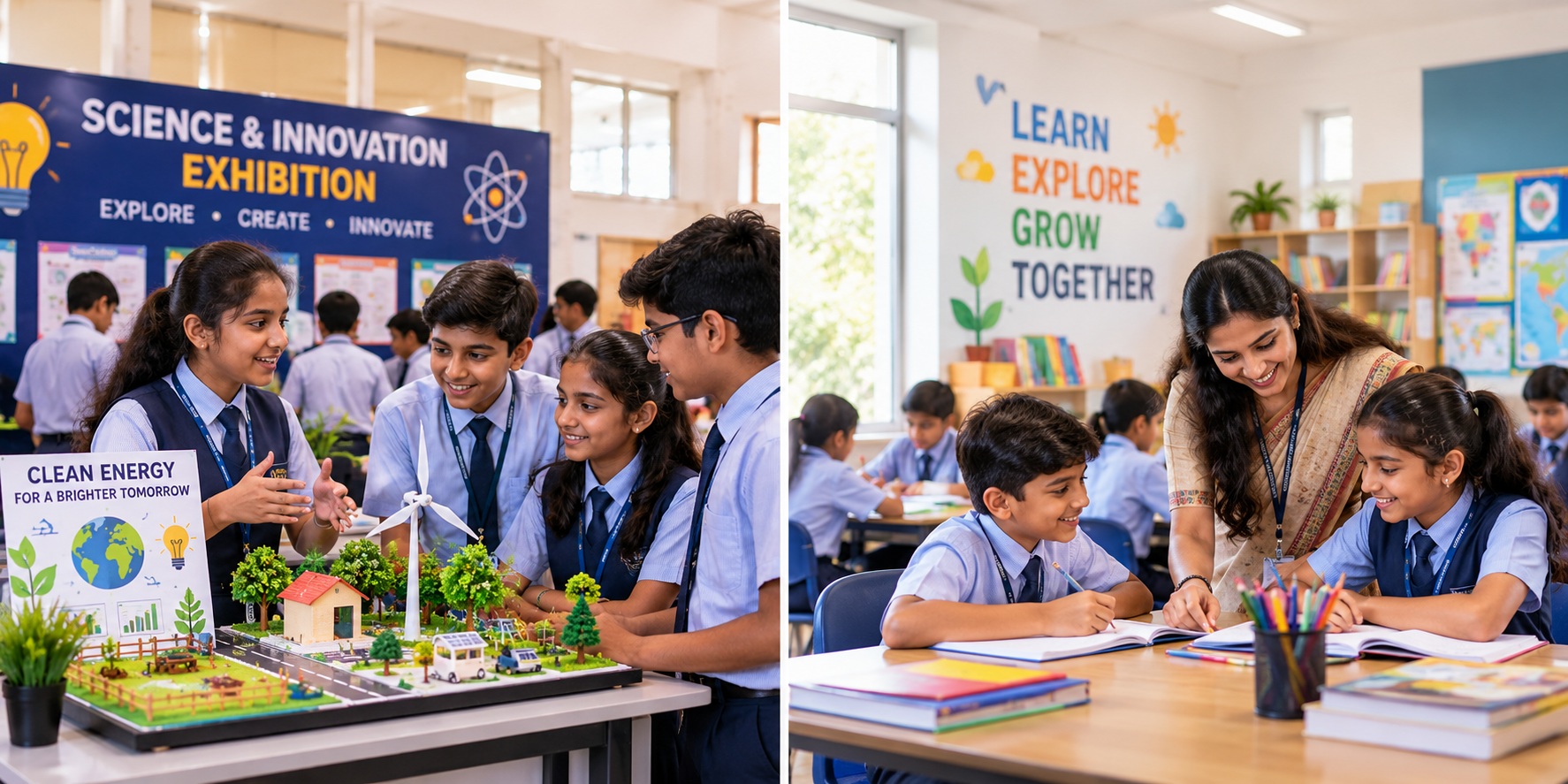 Campus Showcase featuring student activities and a science exhibition